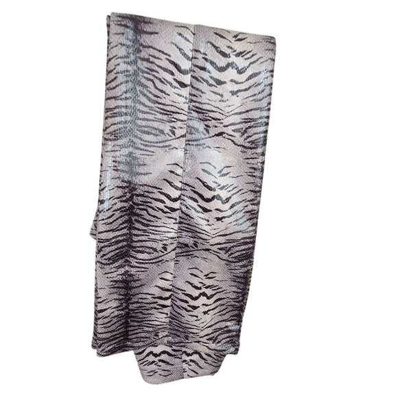 Womans Collusion Animal Print Pants Faux Snakeskin Flare Sz 6 Gray Black JJ4065 - Picture 3 of 11